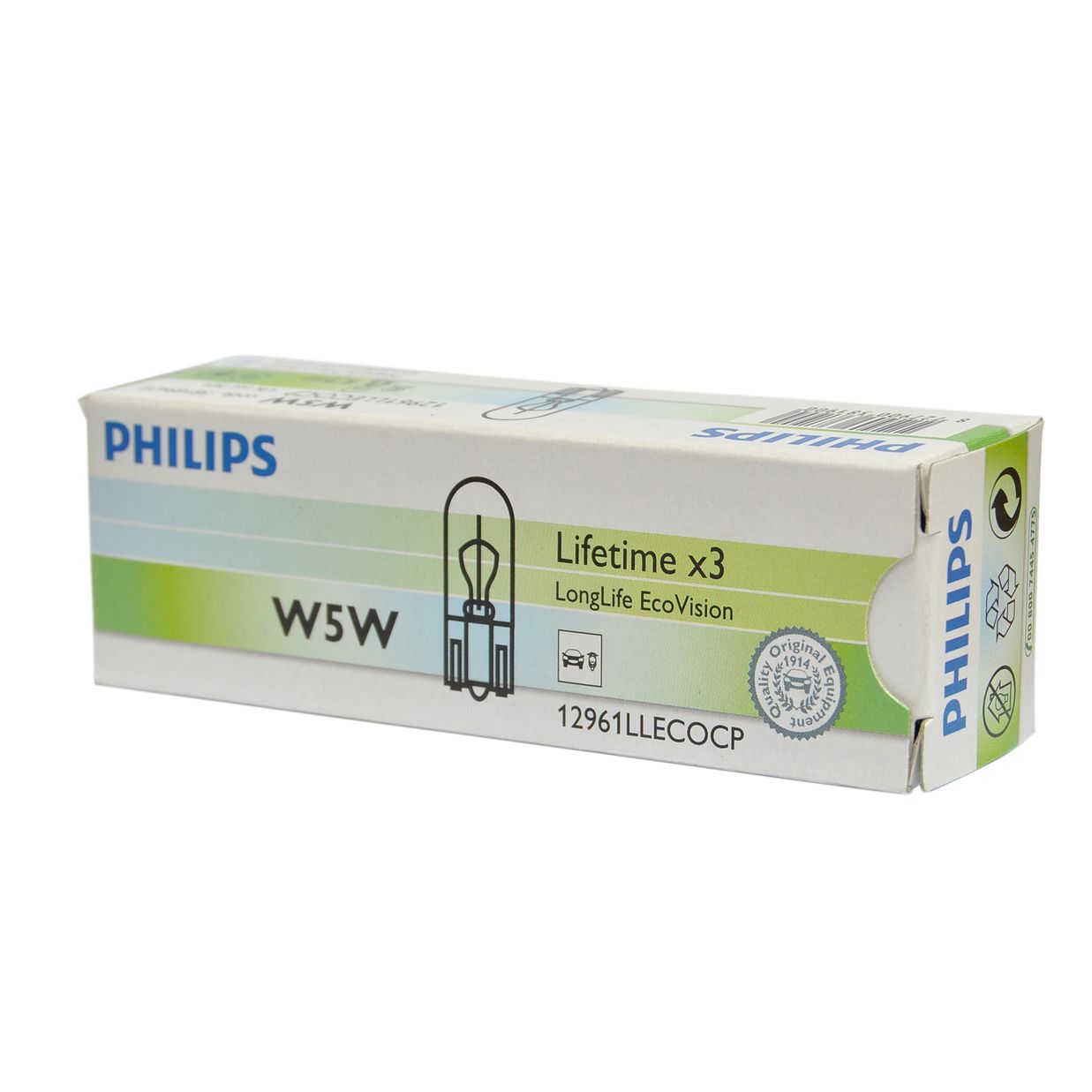 m0001017208_1.resize1 Автолампа W5W (W2.1*9.5d) LongLife EcoVision 12V PHILIPS /10/200 — изображение 1