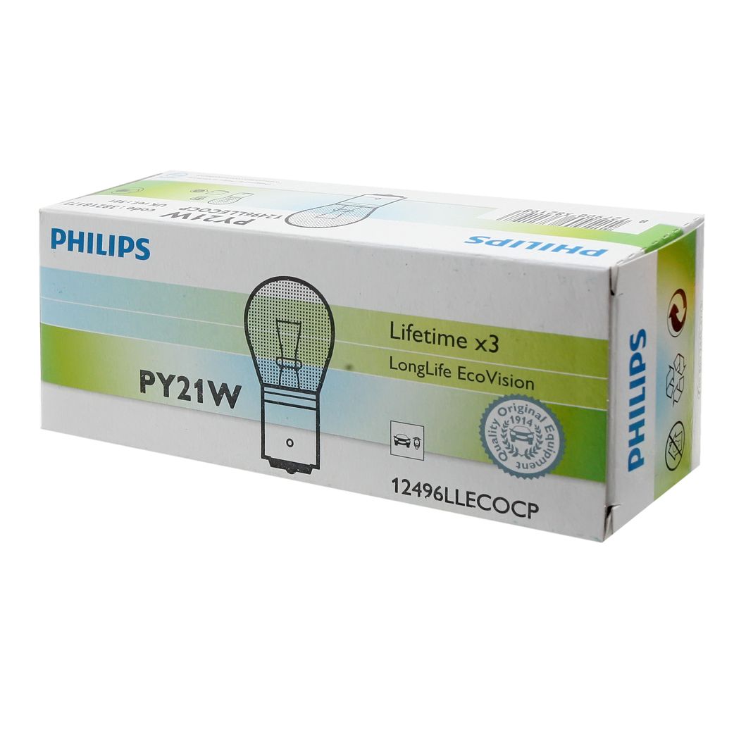 m0001017582_1.resize1 Автолампа PY21W (BAU15s) YELLOW LongLife EcoVision 12V PHILIPS /10/200 — изображение 1