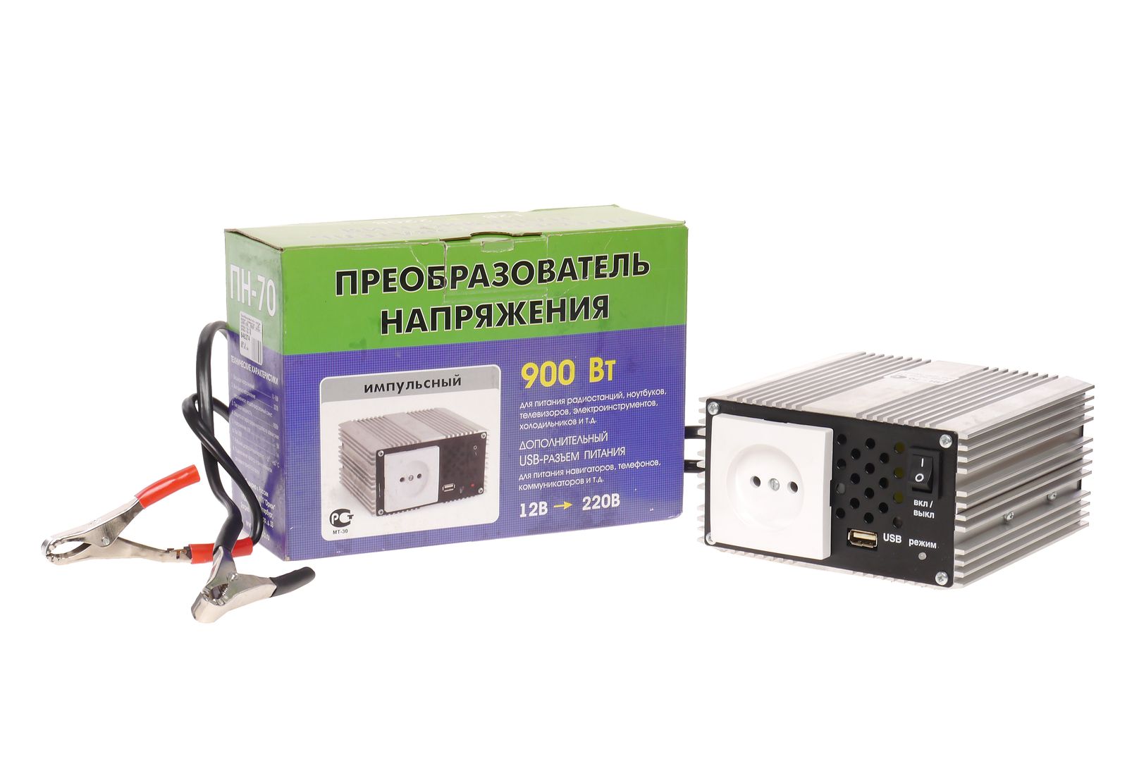 m0001023549_1.resize1 Преобразователь напряжения ПН-70 инвертор на 220V (900W) USB 12V ВЫМПЕЛ /1/8 — изображение 1