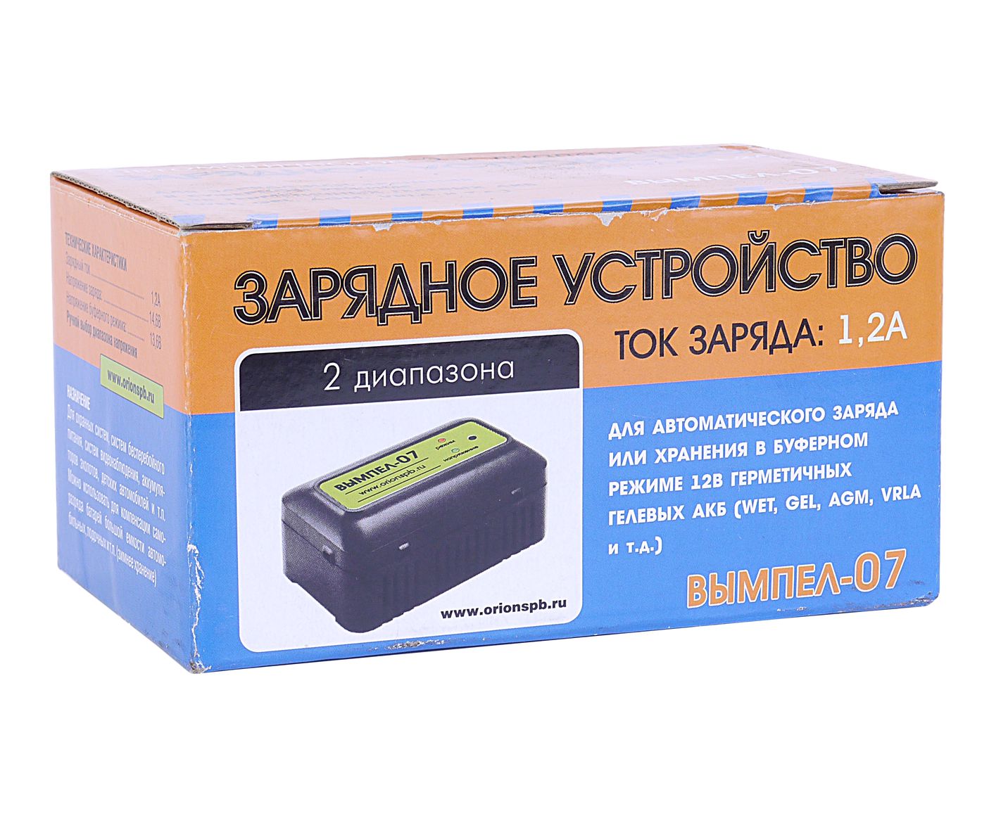 m0001023631_2.resize1 Зарядное устройство ВЫМПЕЛ-07 для гелевых и кислотных АКБ 12V (1.2A) автомат 220V ОРИОН /1/20 — изображение 1