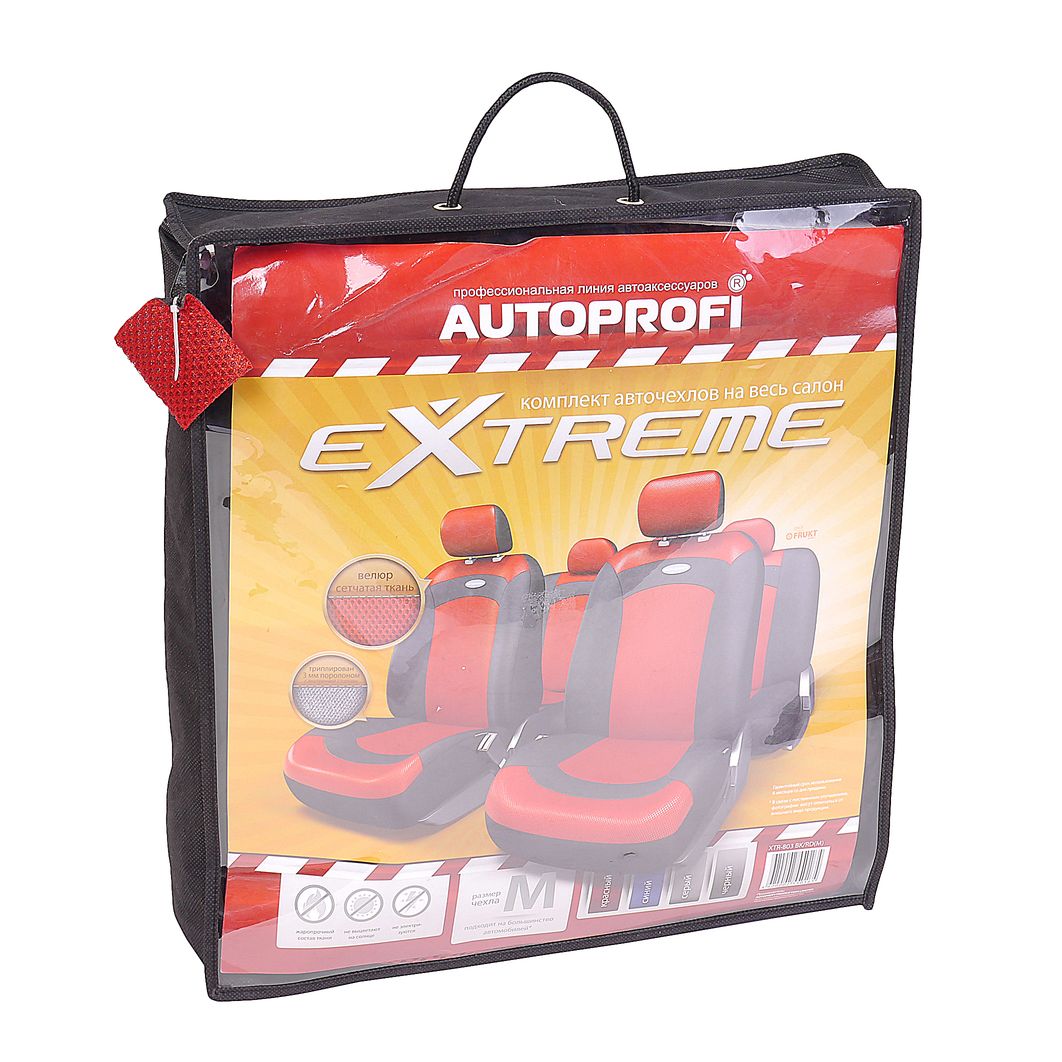 m0001023993_2.resize1 Чехлы на сиденье EXTREME XTR-803 BLACK/RED велюр сетка (8шт) AUTOPROFI /1/5 — изображение 1