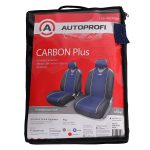 Чехлы на сиденье CARBON PLUS CRB-402Pf BLACK/BLUE передние (майка) (4шт) AUTOPROFI /1/10 — изображение 2