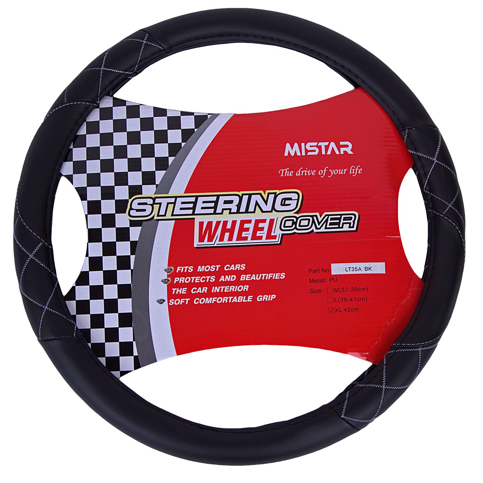 m0001025271_1.resize1 Оплетка руля MIS-LT35A (XL) BLACK кожа MISTAR /1/25 — изображение 1