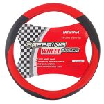 Оплетка руля MIS-LT15A (M) BLACK/RED кожа MISTAR /1/25 — изображение 2