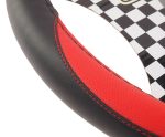 Оплетка руля MIS-LT15A (M) BLACK/RED кожа MISTAR /1/25