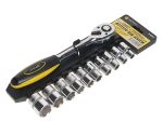 Набор торцевых головок с трещоткой ER-96090 1/2" DR 10-24мм 11 предметов, 72 зуб. (на держателе) ЭВРИКА /1/5/10