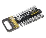 Набор торцевых головок с трещоткой ER-96110 3/8" DR 6-24мм 19 предметов, 72 зуб. (на держателе) ЭВРИКА 5/10
