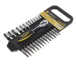 Набор торцевых головок и насадок с трещоткой ER-96130 1/4"DR 6-гранных 27 предметов, 72 зуб. (пластик. держатель) ЭВРИКА /1/5/20