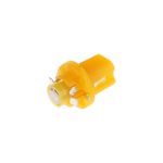 Автолампа T5 (W2*4.6d с патроном B8.5d) 1 SMD 3528  YELLOW 8лм   12V MEGAPOWER /10 /100