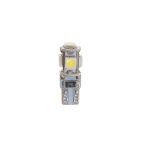Автолампа T10W (W2,1x9,5d) 5 SMD 5050 WHITE 6000K с блокиратором ошибок CANbus 100лм   12V MEGAPOWER /10 /100 — изображение 2