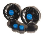 Вентилятор HX-307 12см (4.5") 12V (7.5W) двойной, с регулируемыми углами обдува black/blue MITCHELL 1/24