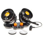 Вентилятор HX-308 12см (4.5") 24V (13W) двойной, с регулируемыми углами обдува black/orange MITCHELL 1/24 — изображение 3