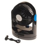 Вентилятор HX-507 18см (7") 12V (5/6W) 2-скорости, автовращение, с регулируемыми углами обдува black/blue MITCHELL 1/8