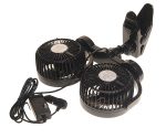 Вентилятор HX-607 13см (5") 12V (7.5W) диммер, на прищепке, двойной, с регулируемыми углами обдува 360° black/blue MITCHELL 1/18