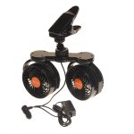 Вентилятор HX-608 13см (5") 24V (13W) диммер, на прищепке, двойной, с регулируемыми углами обдува 360° black/orange MITCHELL 1/18 — изображение 3