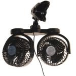 Вентилятор HX-608 13см (5") 24V (13W) диммер, на прищепке, двойной, с регулируемыми углами обдува 360° black/orange MITCHELL 1/18