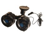 Вентилятор HX-707 13см (5") 12V (7.5W) диммер, на вакуумной присоске, двойной, с регулируемыми углами обдува 360° black/blue MITCHELL 1/18 — изображение 2