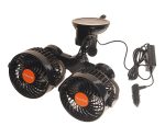 Вентилятор HX-708 13см (5") 24V (13W) диммер, на присоске, двойной, с регулируемыми углами обдува 360° black/orange MITCHELL 1/18 — изображение 2