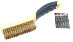 m0001036283_1.resize1 Щетка по металлу RF-340121318 ручная в пластиковом корпусе с прорезиненной рукояткой (латунная проволока, 4x16рядов) ROCKFORCE /1 — изображение 1