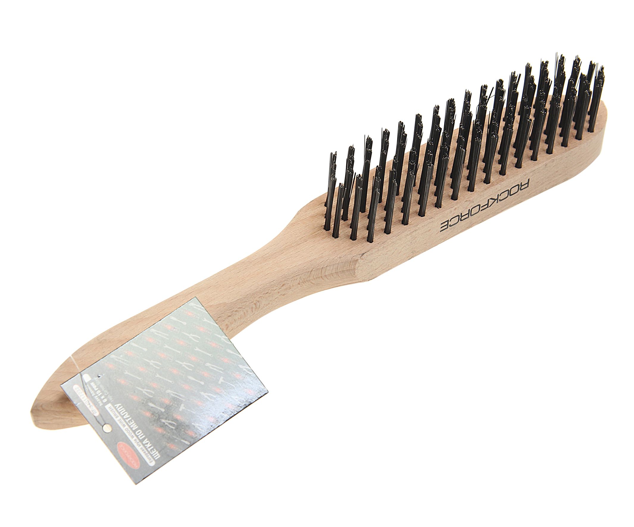 m0001036290_2.resize1 Щетка по металлу RF-340117232 ручная в усиленном деревянном корпусе (проволока из нержавеющей стали, 6x15рядов) ROCKFORCE /1 — изображение 1