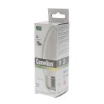 Лампа светодиодная E27 С35 8W тёплый свет CAMELION 1/10/100