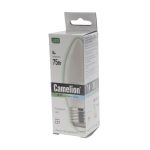 Лампа светодиодная E27 С35 8W холодный свет CAMELION 1/10/100