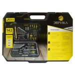 Набор инструмента ER-80142 1/4"&3/8"&1/2"DR 6-гранный 142 предмета  ЭВРИКА 1/2 — изображение 2