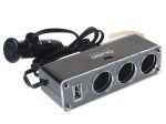 Разветвитель прикуривателя OLM-038888 3гнезда+1USB+провод-удлинитель, 2.1A OLMIO /1 — изображение 3