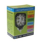 Фара рабочего света W-132S квадратная, дальний свет 9LED 27W (82х82x38мм) 10-30V ВЫМПЕЛ /1/40 — изображение 2