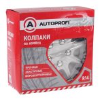 Колпаки на колёса WC-2025 SILVER (14) металлик, PP пластик, регулировочный обод, 4шт разм. 14" (350мм) AUTOPROFI /1/4