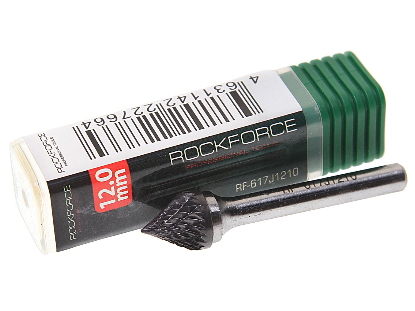 m0001047959_1.resize1 Шарошка RF-617J1210 коническая "пика" вытянутая по металлу(Ø 12мм,Ø хвостовика 6мм),в пластиковом футляре ROCKFORCE /1/250 — изображение 1