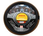 Оплетка руля MIS-SWC892 (M) черно-бежевая с красной перфорацией MISTAR /1/25 — изображение 2