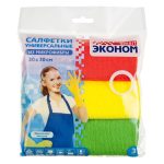Салфетки микрофибровые ESM-72430 "ЭКОНОМ" универсальные (30x30см) (3шт) АВАНГАРД /1/20 — изображение 4