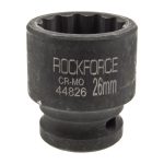 Головка торцевая 26мм 1/2" 12-гранная ударная L=43мм ROCKFORCE RF-44826 /1/150 — изображение 2