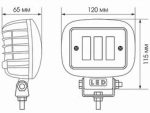 Фара светодиодная WL-330 3LED ближний свет 45W (120х115x65мм) 10-30V ВЫМПЕЛ /1/20