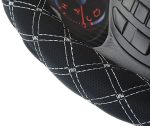 Оплетка руля MIS-2013LT05E (M) чёрная с двойной белой строчкой MISTAR /1/25