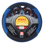 Оплетка руля MIS-2023STW21A (S) чёрная с синими вставками косичкой MISTAR /1/25 — изображение 2