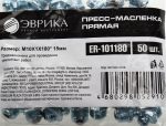 Пресс-масленка прямая M10X1X180° 15мм ER-101180 ЭВРИКА /50/5000 NEW — изображение 2