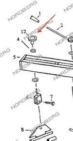 Запчасть барашек крепления основания 12 для N3005 NORDBERG N3005#W-NUT12 — изображение 2