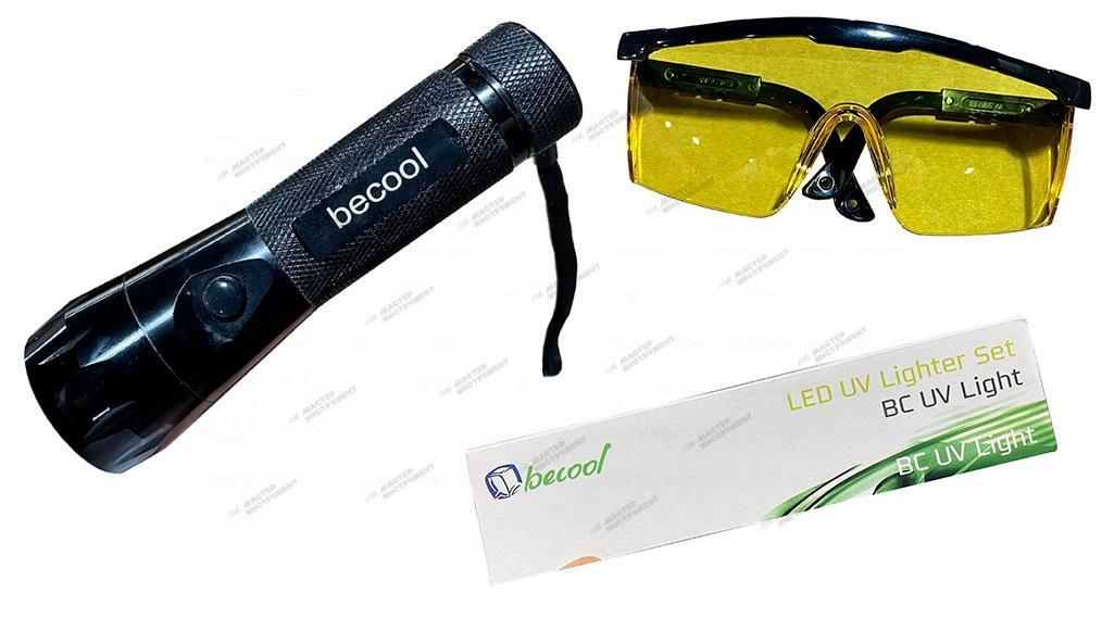 nk2i36kiwadz44ctxtq9xd2csjq5mqr5 Течеискатель ультрафиолетовый BC-UV-L Light (УФ-фонарик + очки) — изображение 1