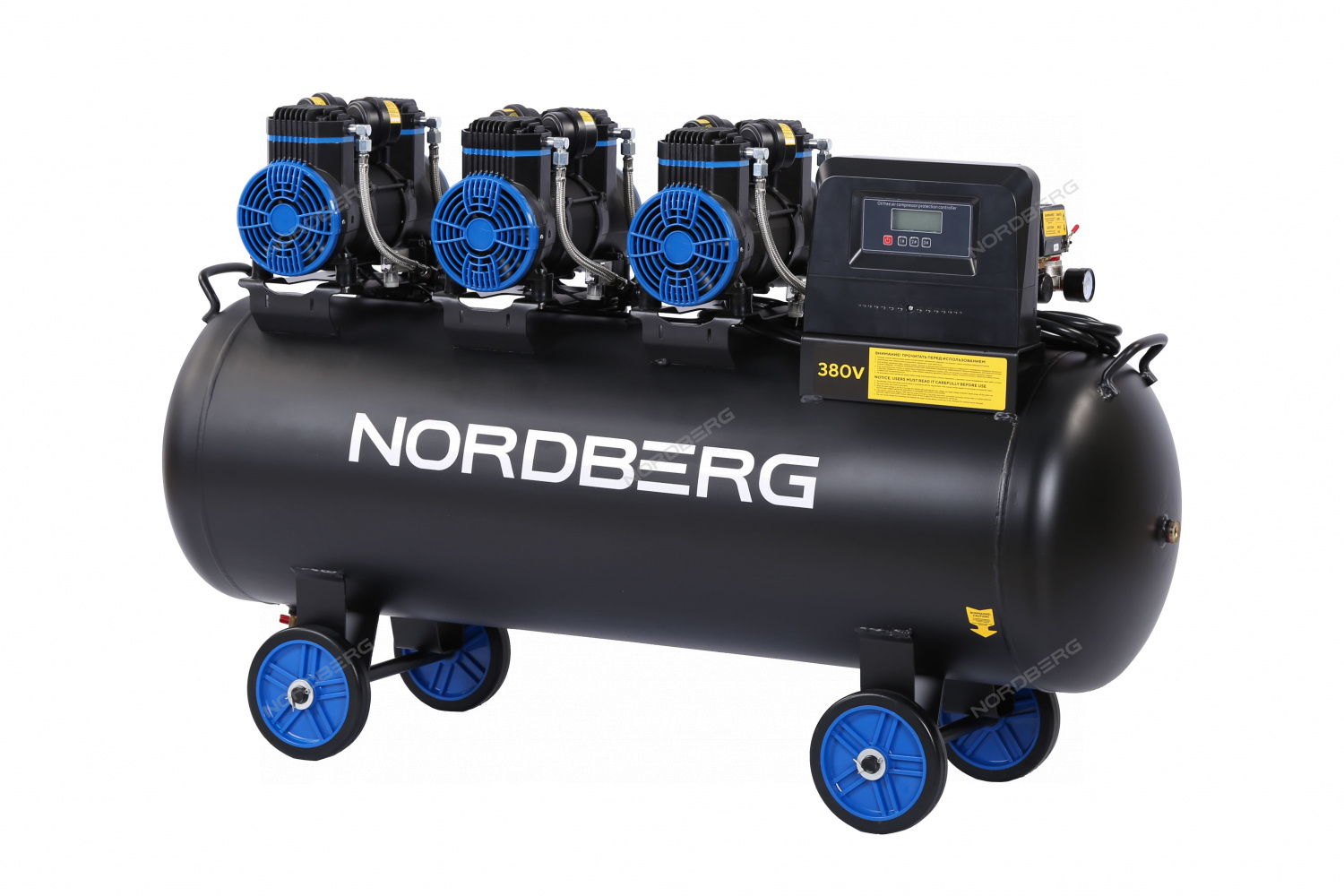 r2rngbhtznl9asdwu4d70h65a7ly8eb1 Компрессор безмасляный 380 В, ресивер 160 л, 750 л/мин NORDBERG NCEO160/750 — изображение 1
