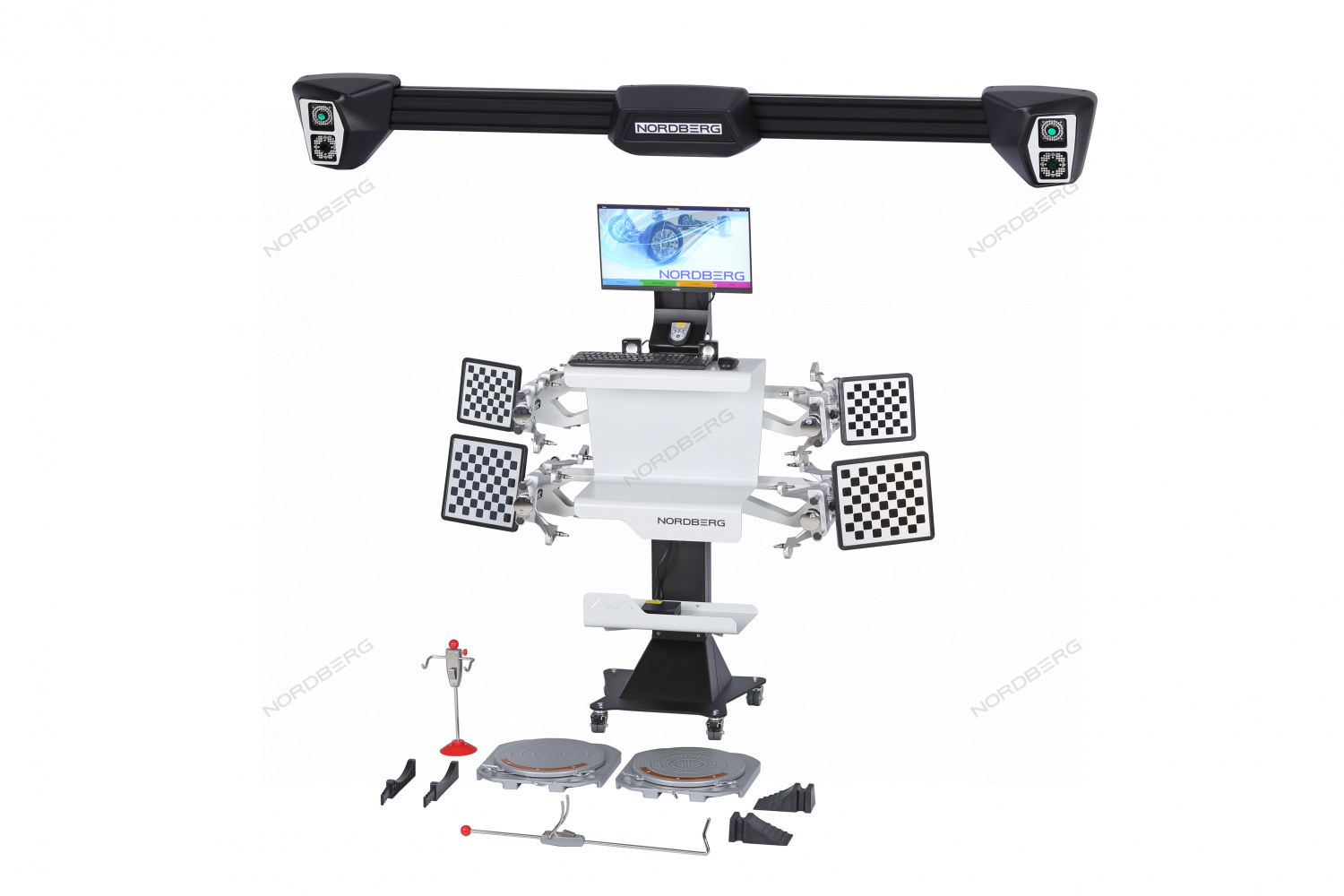 rc1lj7eamgq26bufc54ao12jhkbkx6fb Стенд сход-развал 3D четырехкамерный настенный, серый NORDBERG C804-C (7015) — изображение 1