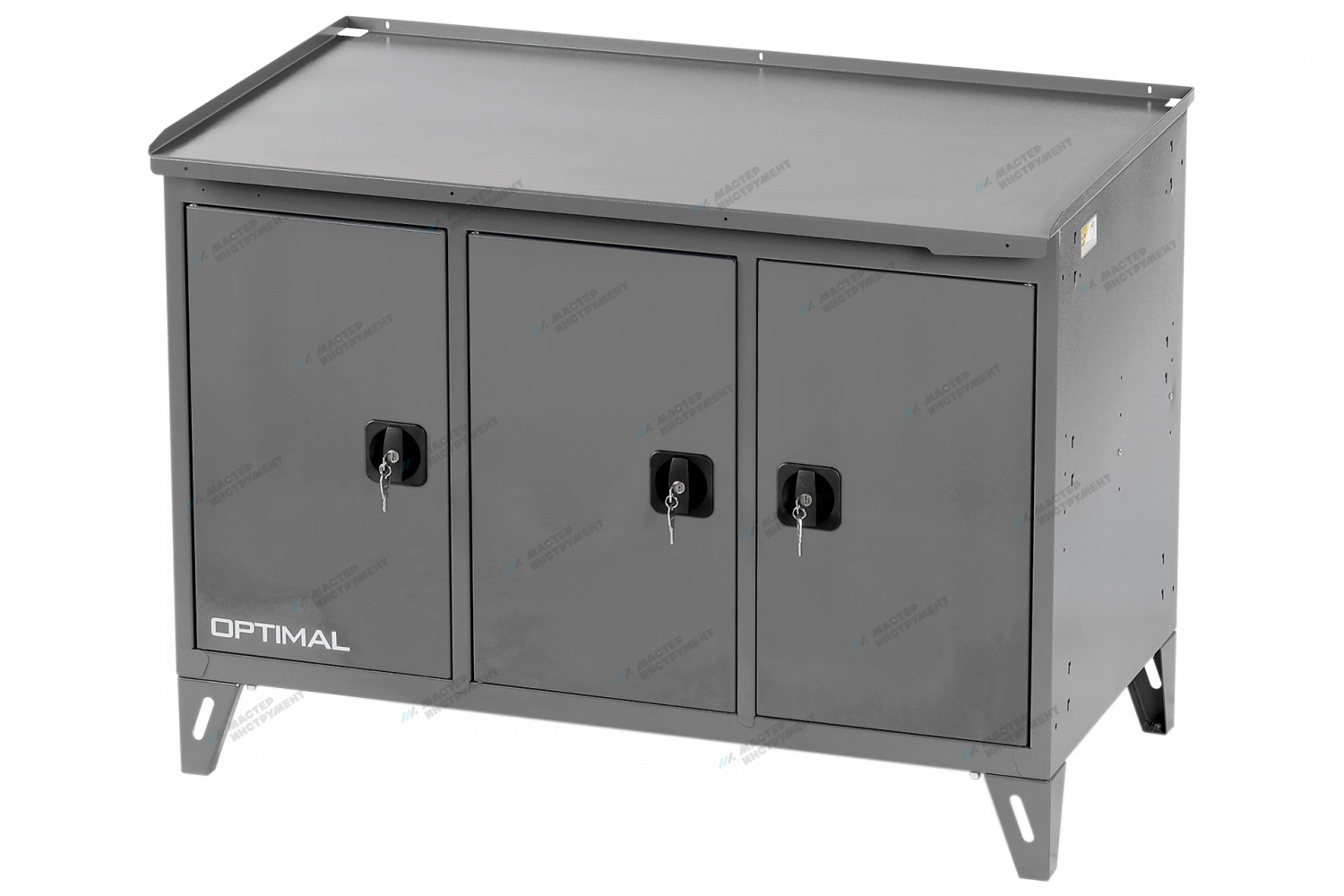t63gjqkwp5xcfr01a4dk8gk7tdv9n7t1 Верстак слесарный трехтумбовый, 3 серые створки OPTIMAL NW303 7012/7015 — изображение 1