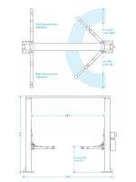 Подъемник двухстоечный 4 т, верхняя синхронизация, H=3,6 м, 220 В, синий NORDBERG N4120H-4B_3+2_220 — изображение 3