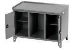 Верстак слесарный трехтумбовый, 2 серые створки OPTIMAL NW302 7012/7015 — изображение 2