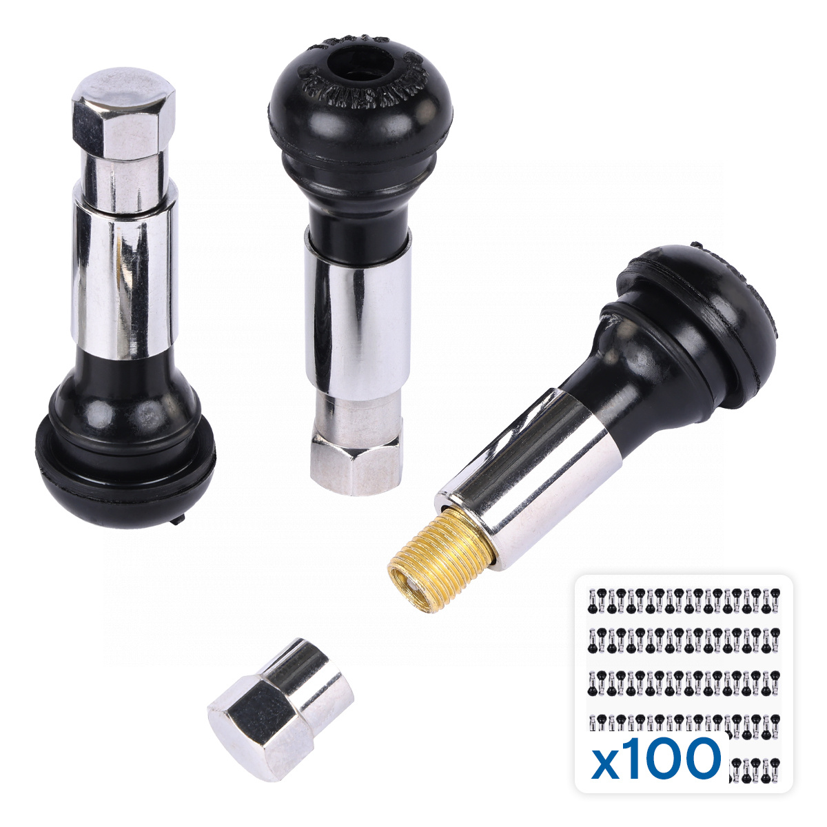 ibe31ditizonswd3v0996studorbjt2d Вентиль для бескамерных шин хромированный, 100 шт. NORDBERG TR414C — изображение 1