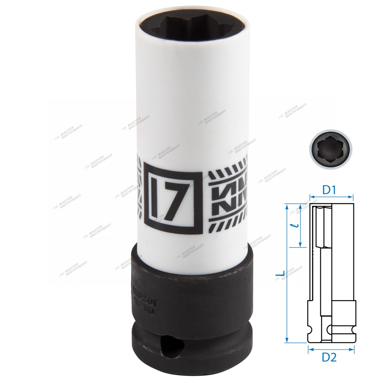 jeen1vr1x48e4ywfpq0ga6aots3ce3v0 Головка для секретных болтов MB ударная 1/2"", 17 мм KING TONY 9BW4501 — изображение 1