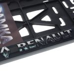 Рамка для номерного знака (112/1-STD-RE) SILVER с защелкой и надписью "RENAULT" рельефная /1/30 — изображение 2