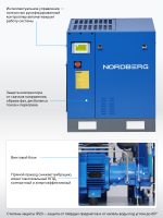 Компрессор винтовой, 7,5 кВт, 13 бар, 800 л/мин, без ресивера NORDBERG NCC10_13 — изображение 4