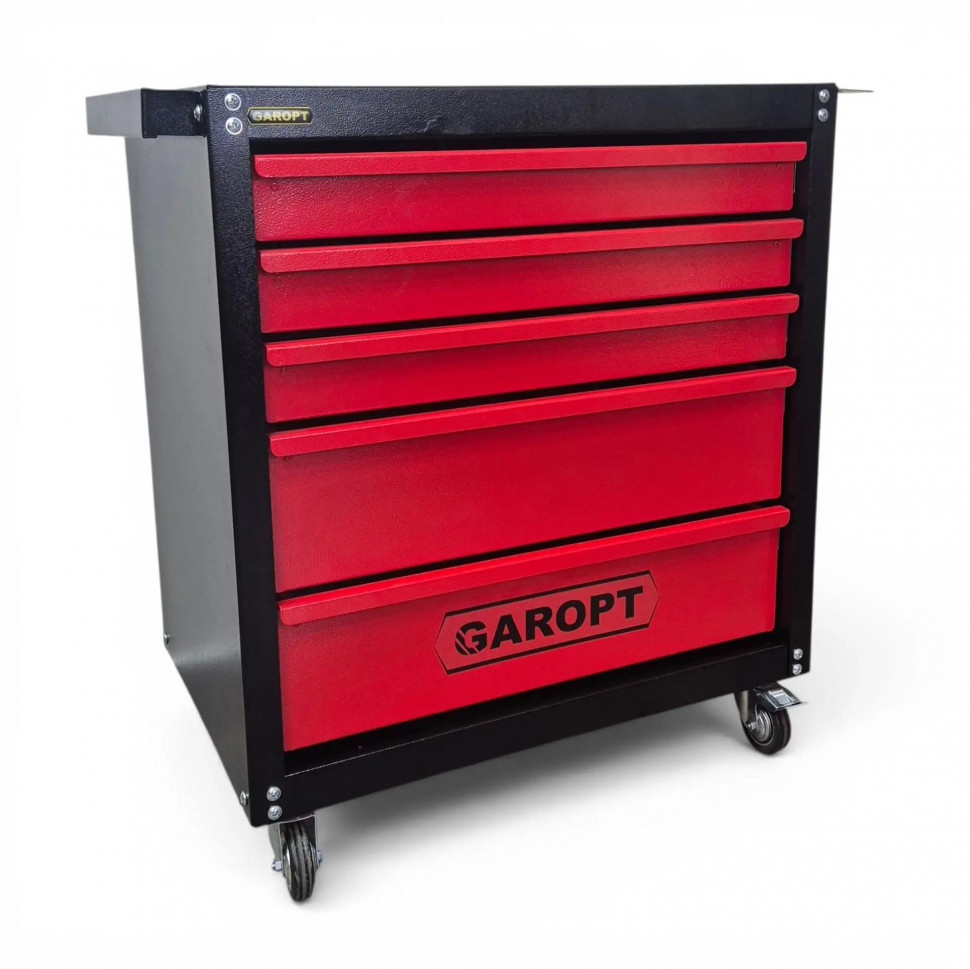41535.970 Тележка инструментальная GAROPT 5 ящиков КРАСНАЯ , Серия "Econom" арт. GTE5.RED — изображение 1